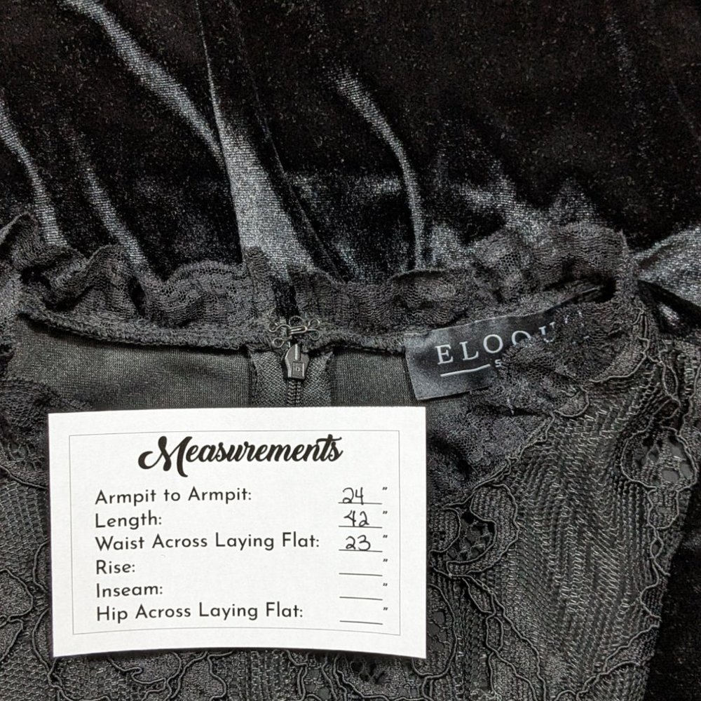 Eloquii Studio Velvet and Lace Flared Party Dress, Plus Size 18 - Picture 10 of 11